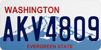 WA license plate AKV4809