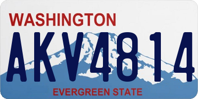 WA license plate AKV4814