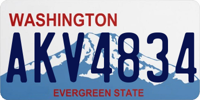 WA license plate AKV4834
