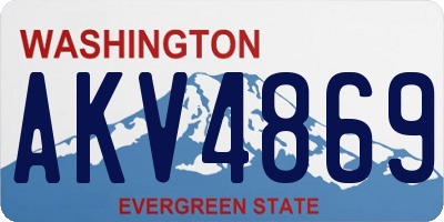 WA license plate AKV4869