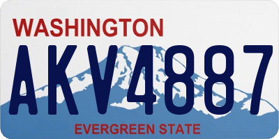 WA license plate AKV4887