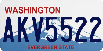 WA license plate AKV5522