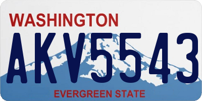 WA license plate AKV5543