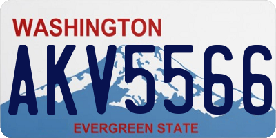 WA license plate AKV5566