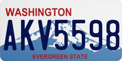 WA license plate AKV5598