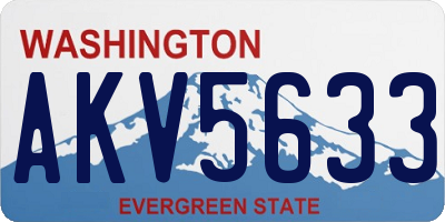 WA license plate AKV5633
