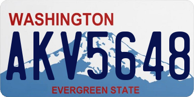 WA license plate AKV5648