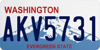 WA license plate AKV5731