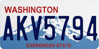 WA license plate AKV5794