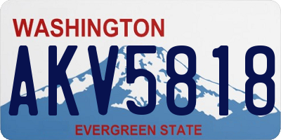 WA license plate AKV5818
