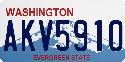 WA license plate AKV5910