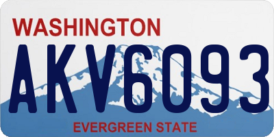 WA license plate AKV6093