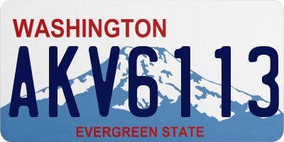 WA license plate AKV6113
