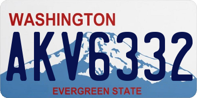 WA license plate AKV6332