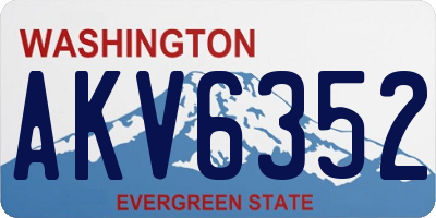 WA license plate AKV6352
