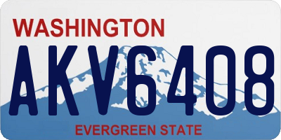 WA license plate AKV6408