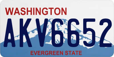 WA license plate AKV6652