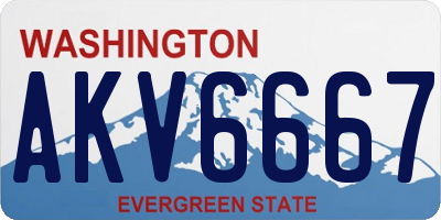 WA license plate AKV6667