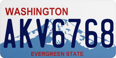 WA license plate AKV6768