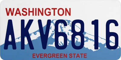 WA license plate AKV6816