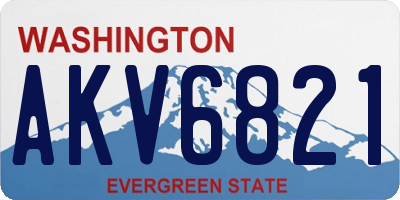 WA license plate AKV6821