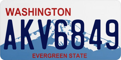 WA license plate AKV6849