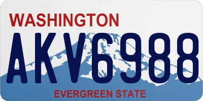 WA license plate AKV6988