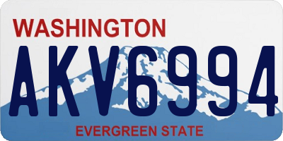 WA license plate AKV6994