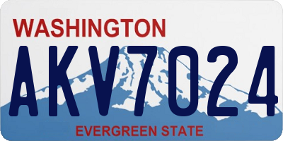 WA license plate AKV7024