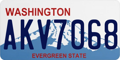 WA license plate AKV7068