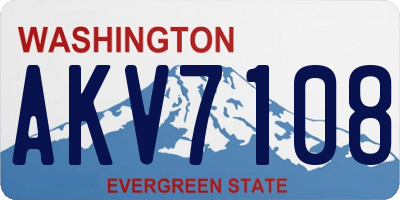 WA license plate AKV7108