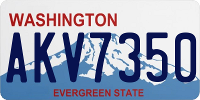 WA license plate AKV7350
