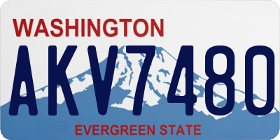 WA license plate AKV7480