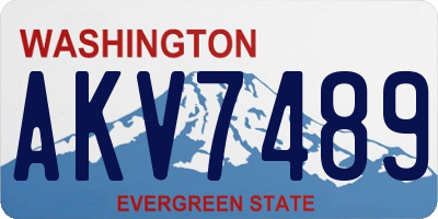 WA license plate AKV7489