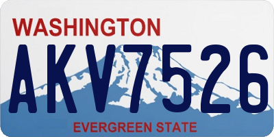 WA license plate AKV7526