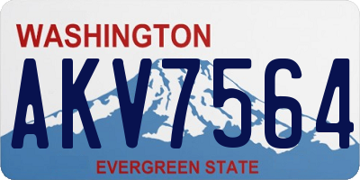 WA license plate AKV7564
