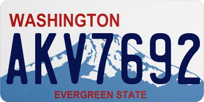 WA license plate AKV7692