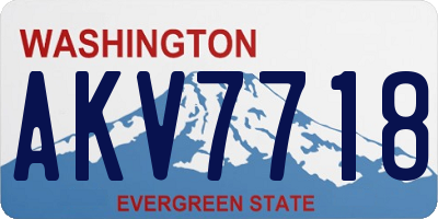 WA license plate AKV7718