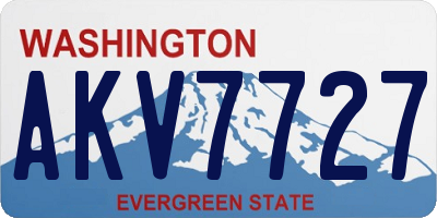 WA license plate AKV7727