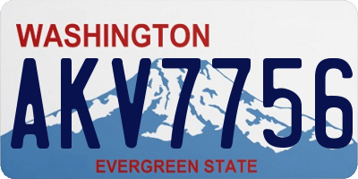 WA license plate AKV7756