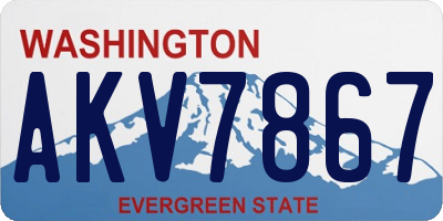 WA license plate AKV7867