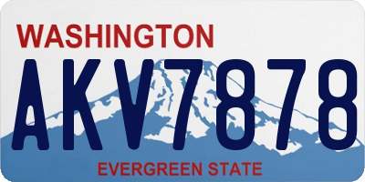 WA license plate AKV7878