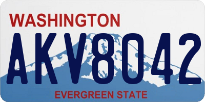 WA license plate AKV8042