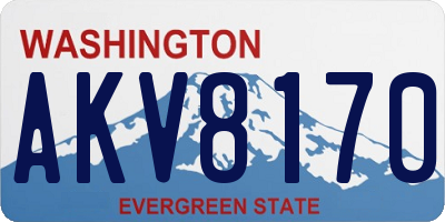 WA license plate AKV8170