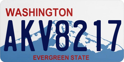 WA license plate AKV8217