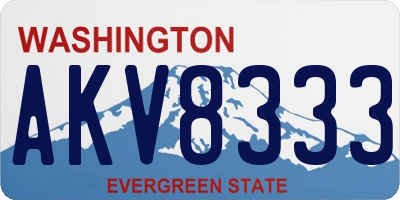 WA license plate AKV8333