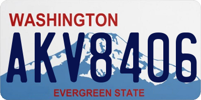 WA license plate AKV8406