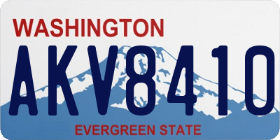 WA license plate AKV8410