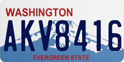 WA license plate AKV8416