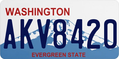 WA license plate AKV8420